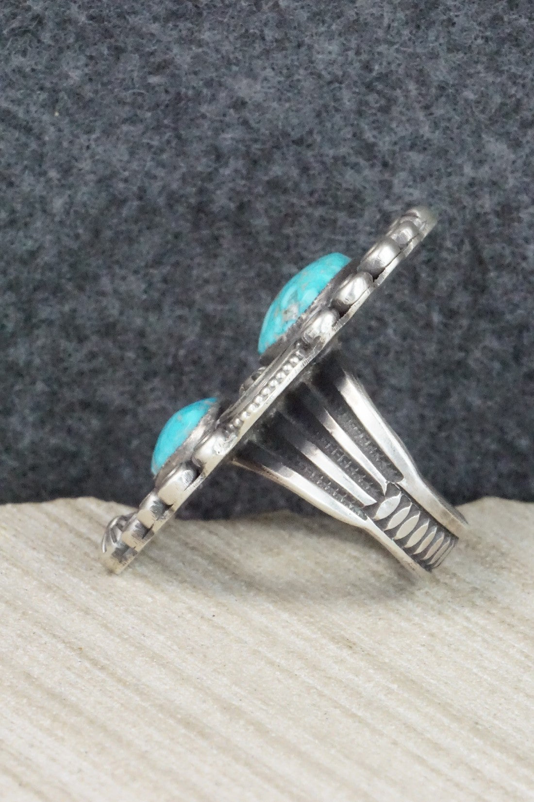 Turquoise & Sterling Silver Ring - Calvin Martinez - 8.5
