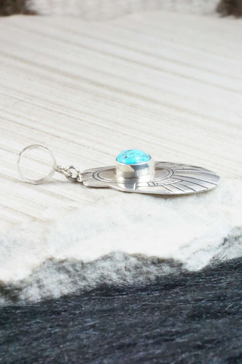 Turquoise & Sterling Silver Pendant - Rosita Singer