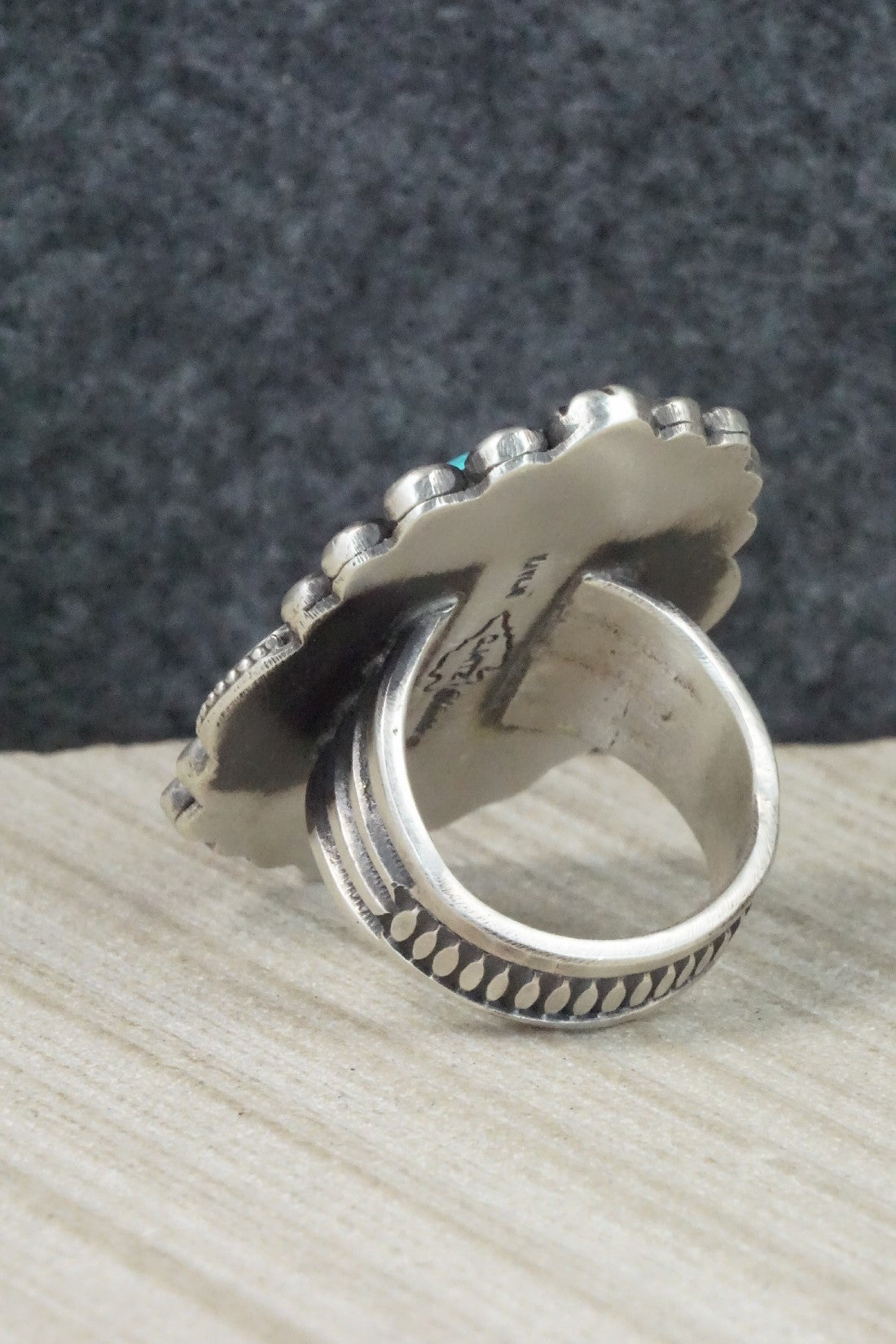 Turquoise & Sterling Silver Ring - Calvin Martinez - 8.5