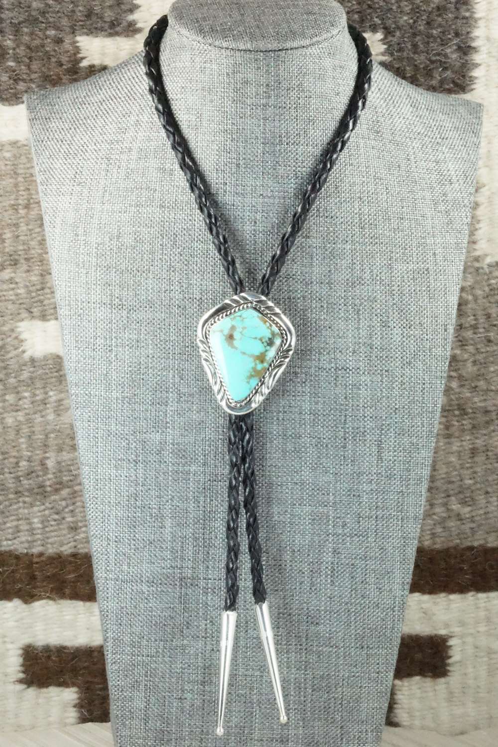 Turquoise & Sterling Silver Bolo Tie - Bobby Platero