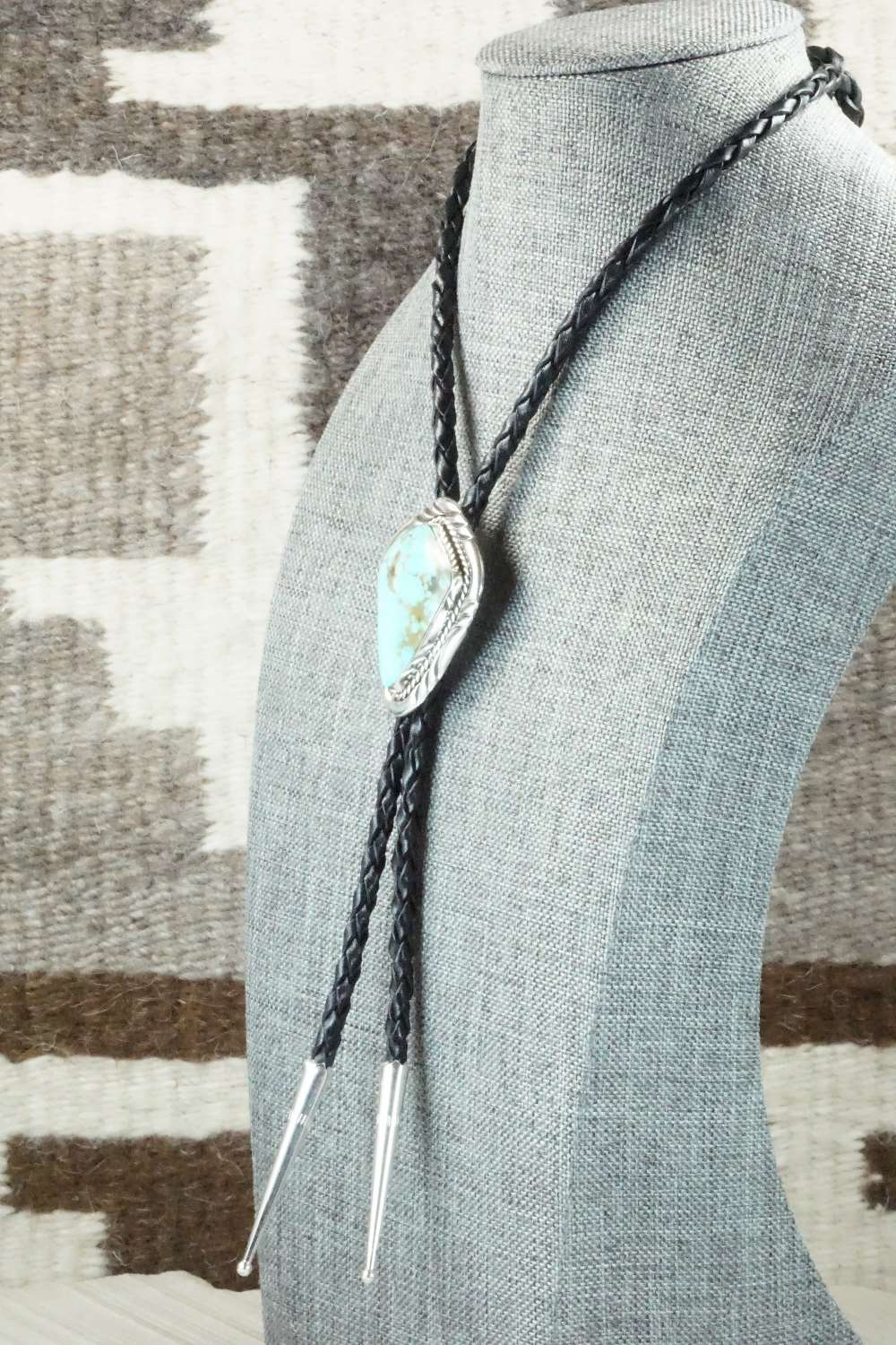 Turquoise & Sterling Silver Bolo Tie - Bobby Platero