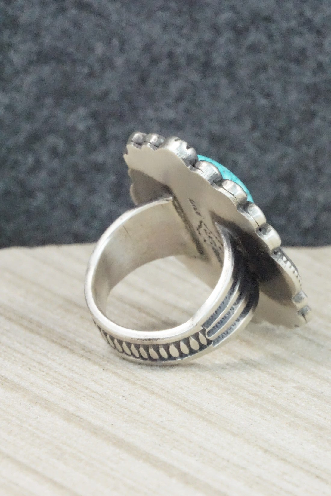 Turquoise & Sterling Silver Ring - Calvin Martinez - 8.5