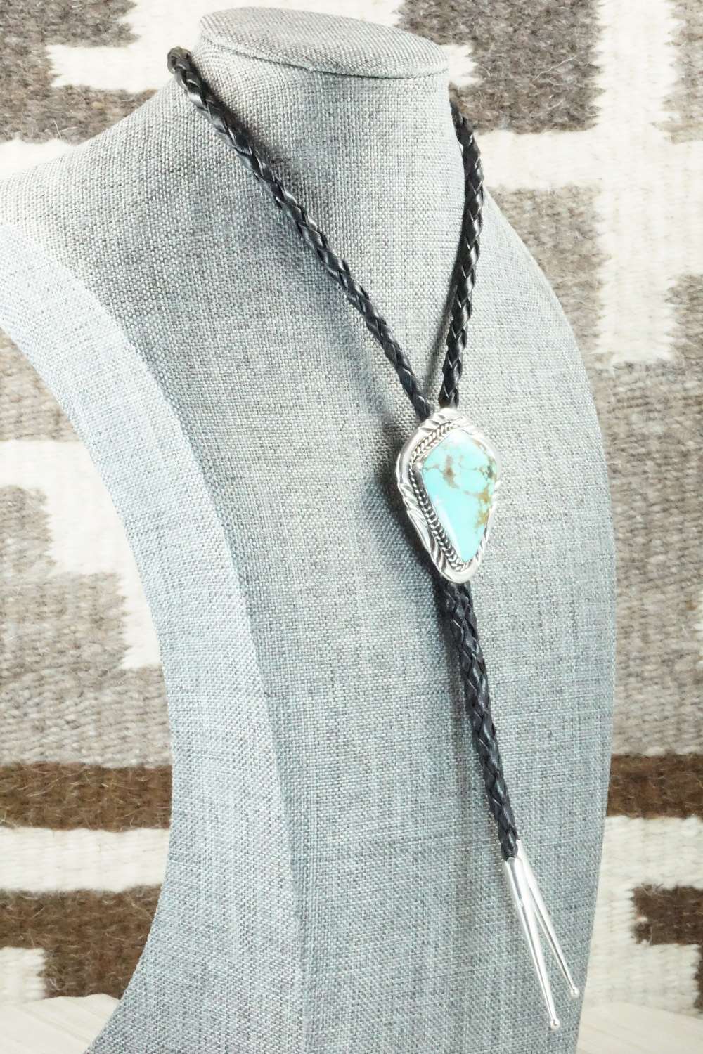 Turquoise & Sterling Silver Bolo Tie - Bobby Platero
