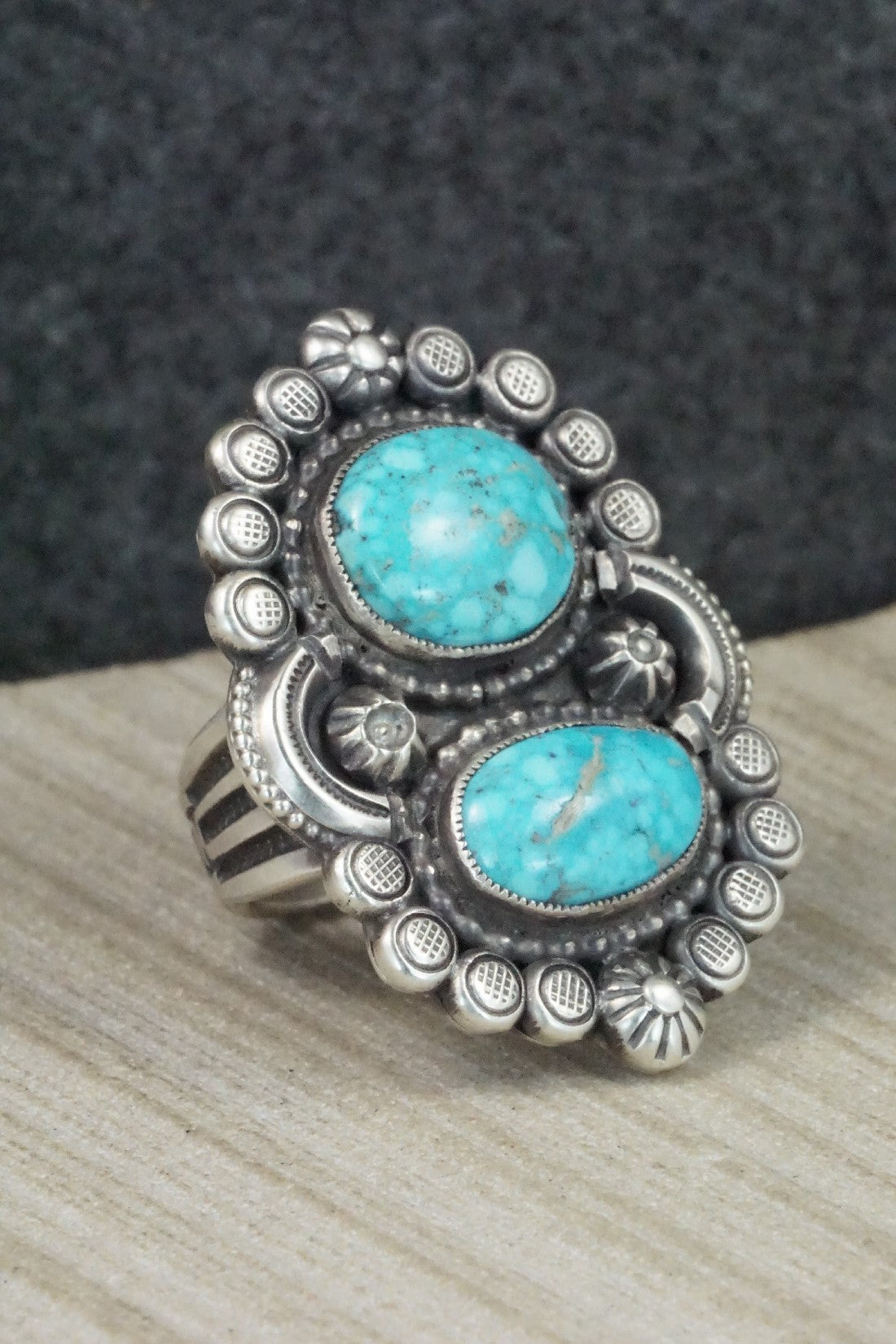 Turquoise & Sterling Silver Ring - Calvin Martinez - 8.5