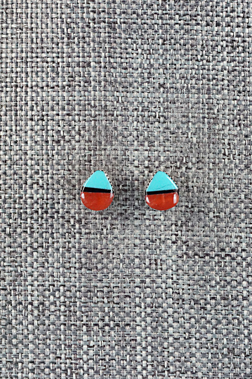 Spiny Oyster, Turquoise, Onyx & Sterling Silver Earrings - Rosaline Bradley