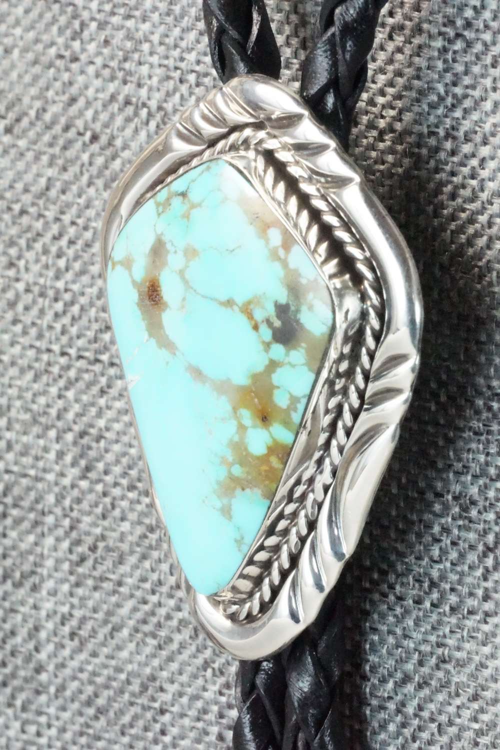 Turquoise & Sterling Silver Bolo Tie - Bobby Platero