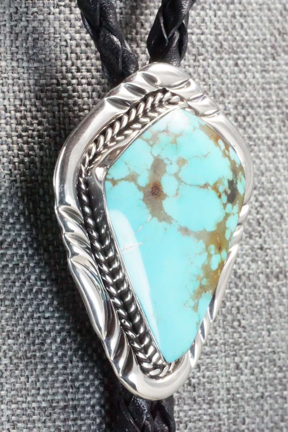 Turquoise & Sterling Silver Bolo Tie - Bobby Platero