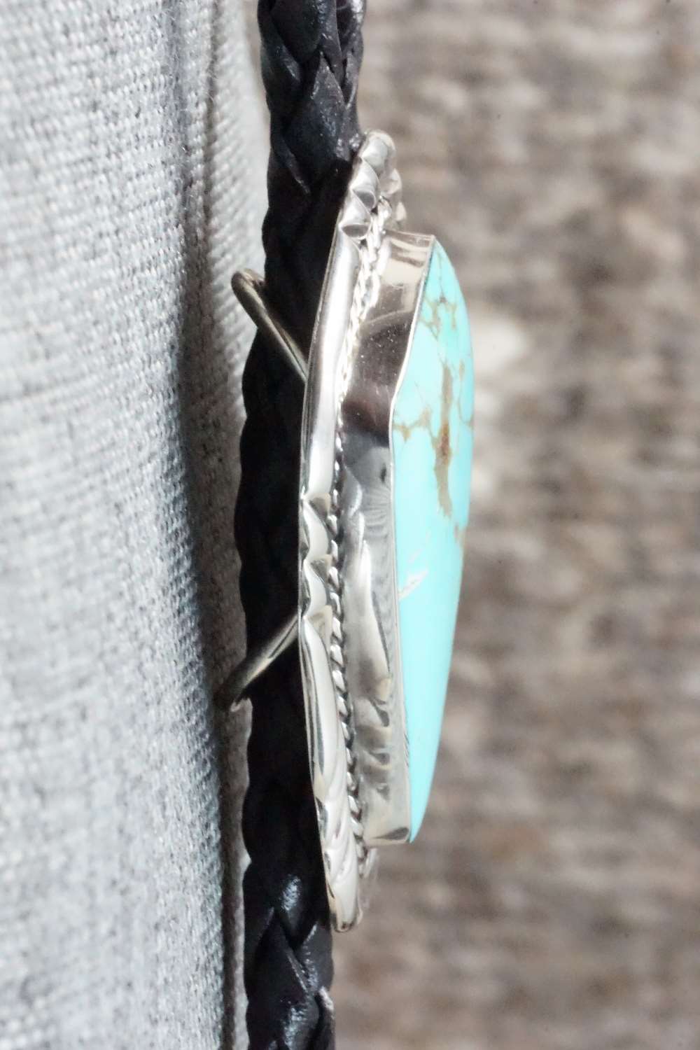 Turquoise & Sterling Silver Bolo Tie - Bobby Platero