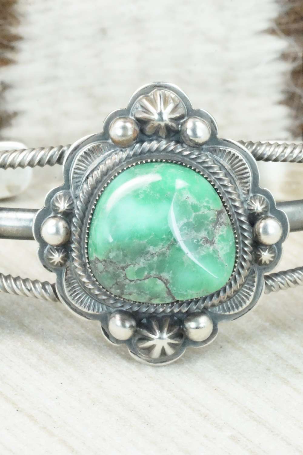 Turquoise & Sterling Silver Bracelet - Wallace Jr.