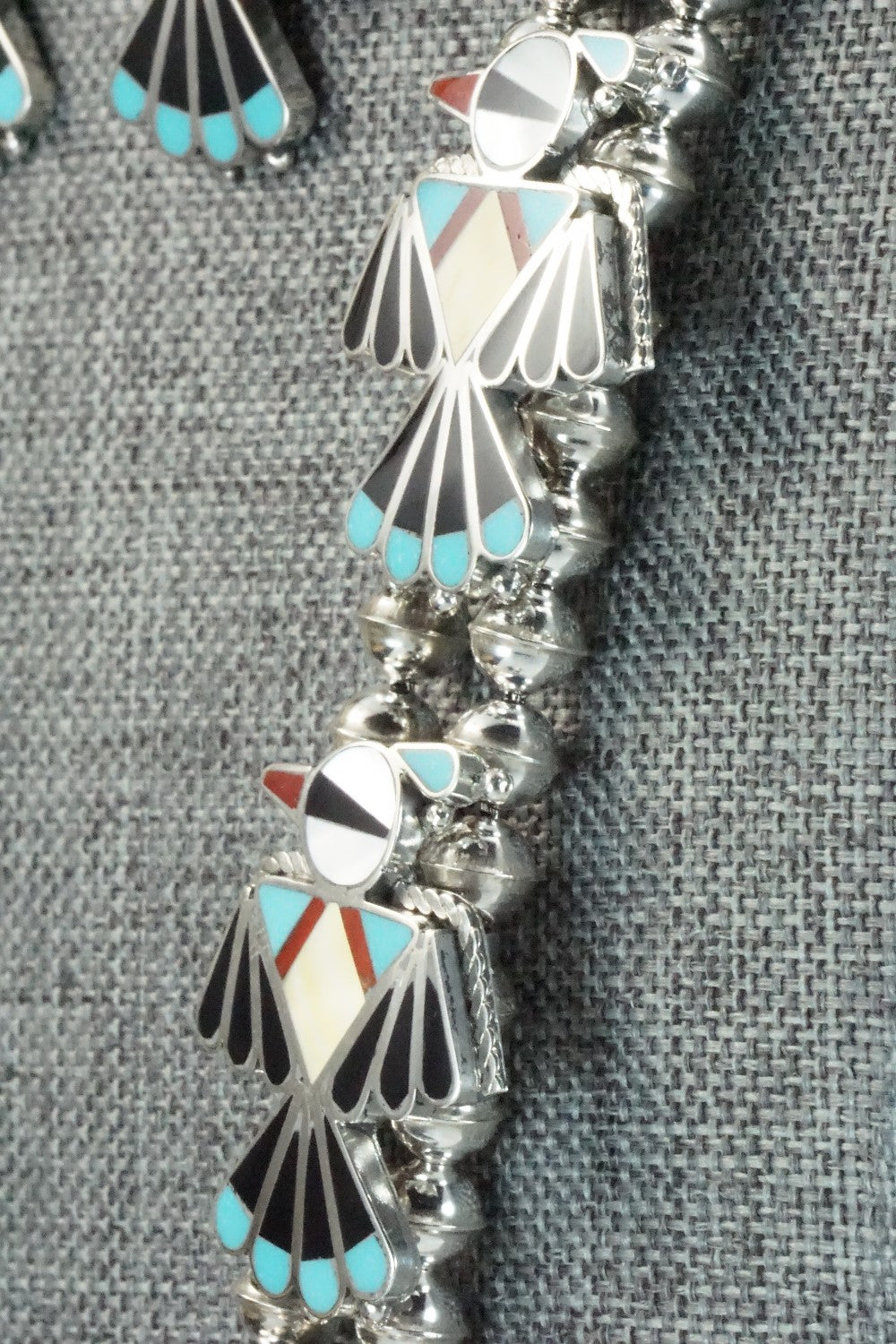 Multi Stone & Sterling Silver Inlay Jewelry Set - Adrian Wallace