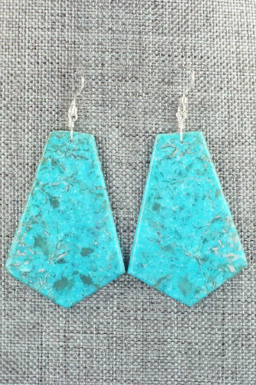 Turquoise & Sterling Silver Earrings - Lupe Lovato