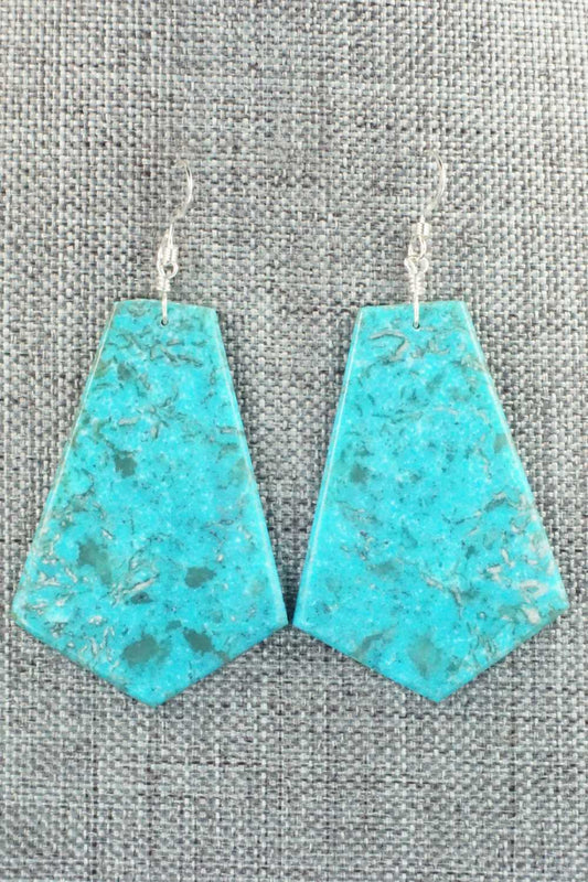 Turquoise & Sterling Silver Earrings - Lupe Lovato