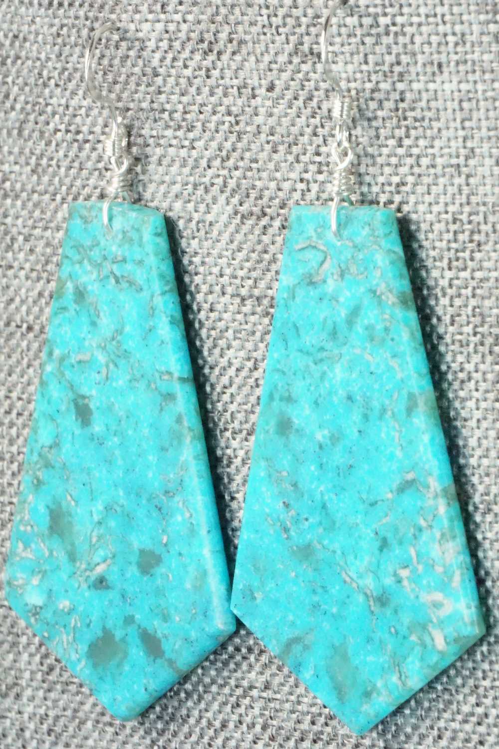 Turquoise & Sterling Silver Earrings - Lupe Lovato