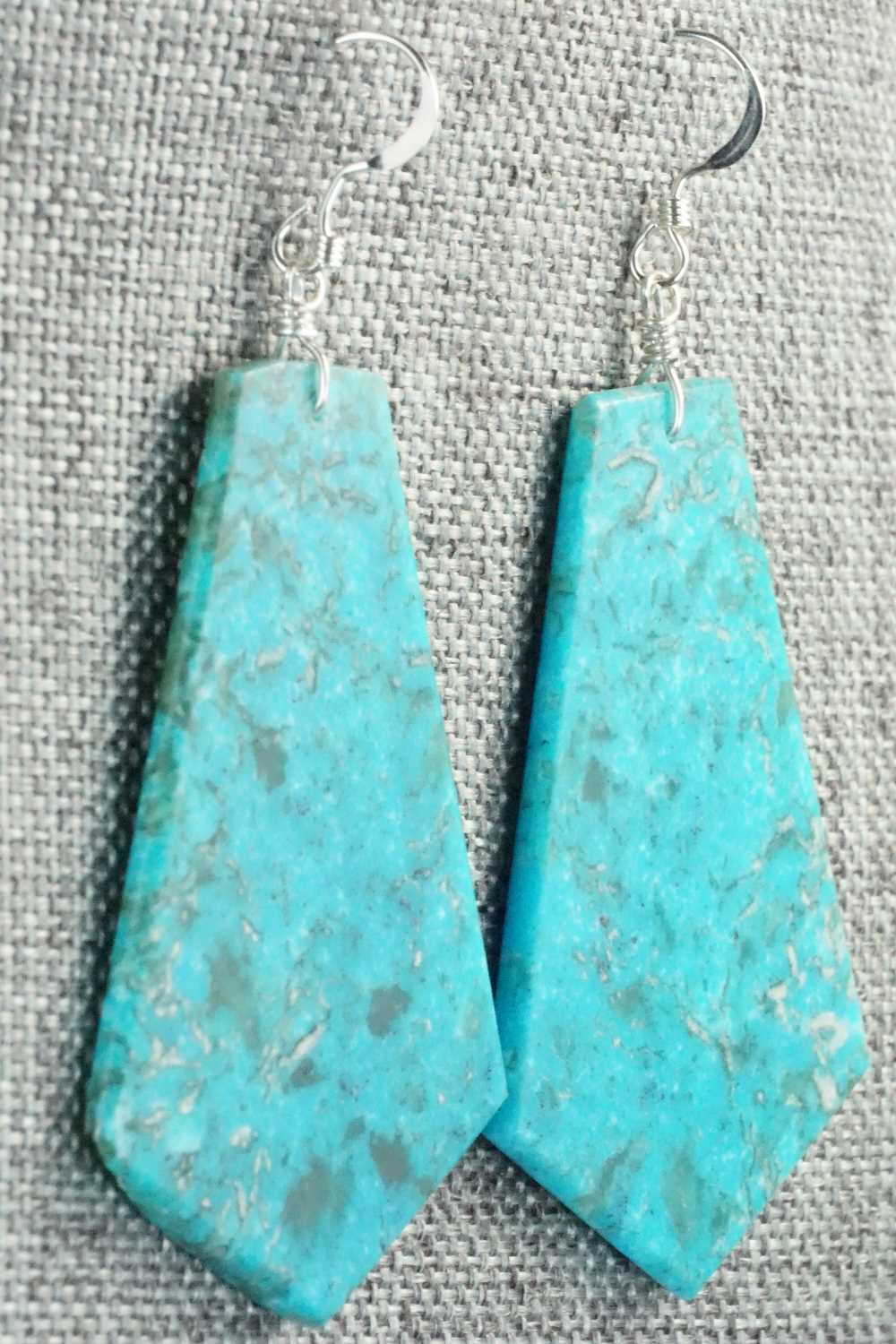 Turquoise & Sterling Silver Earrings - Lupe Lovato