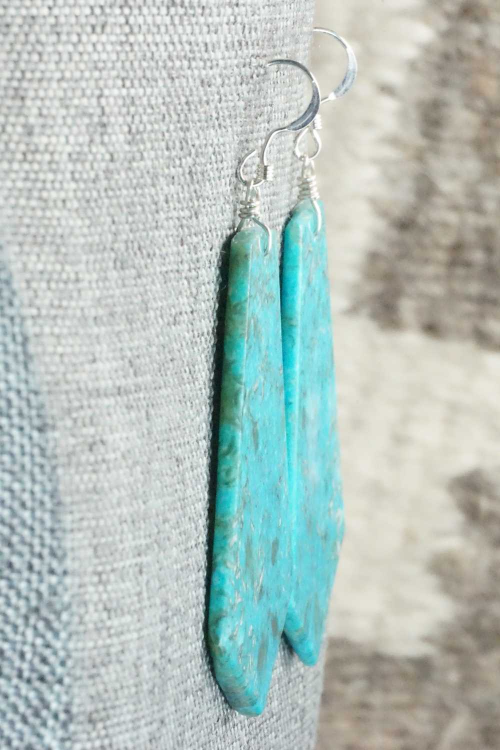 Turquoise & Sterling Silver Earrings - Lupe Lovato
