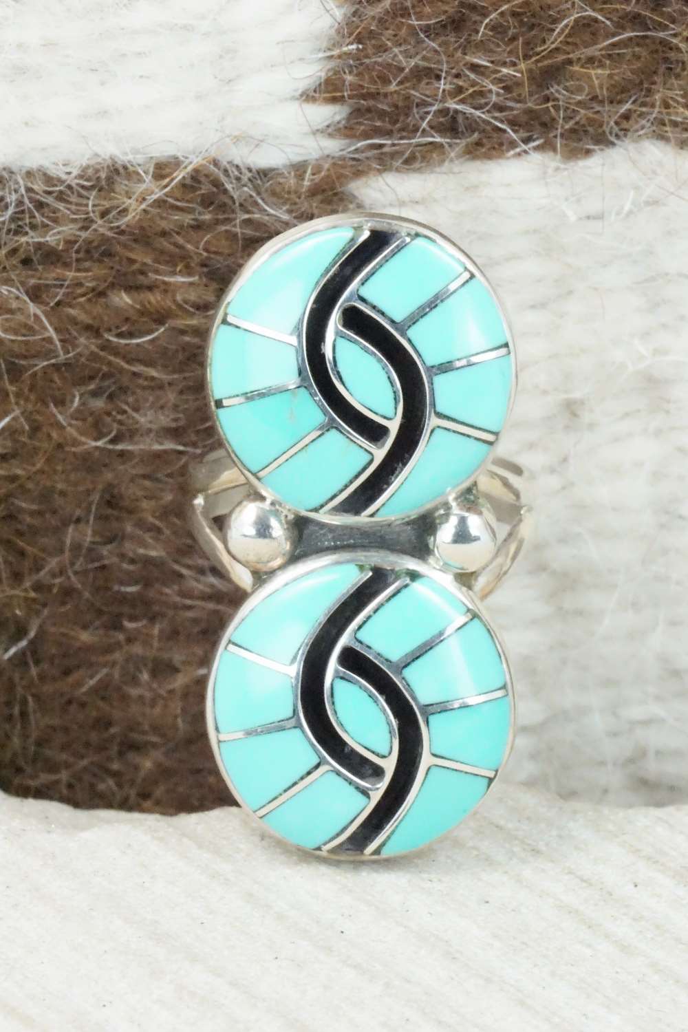 Turquoise & Sterling Silver Ring - Amy Wesley - Size 7