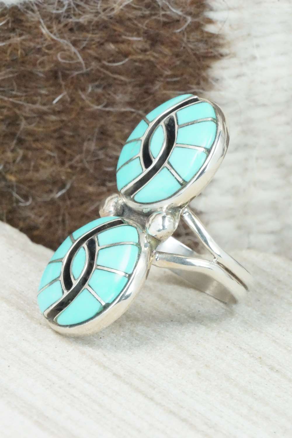 Turquoise & Sterling Silver Ring - Amy Wesley - Size 7
