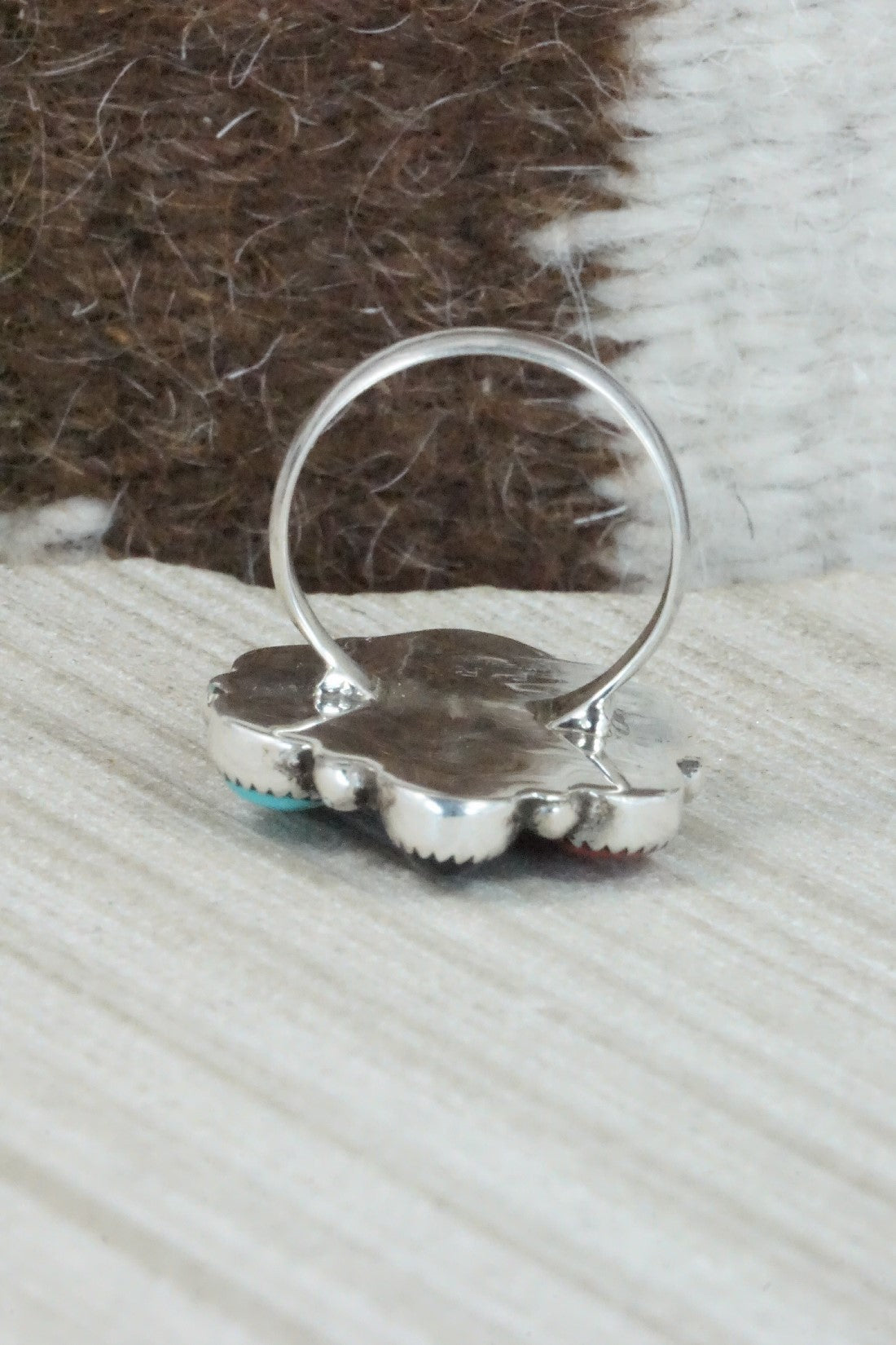 Multi Stone & Sterling Silver Ring - Priscilla Reeder - Size 7.5