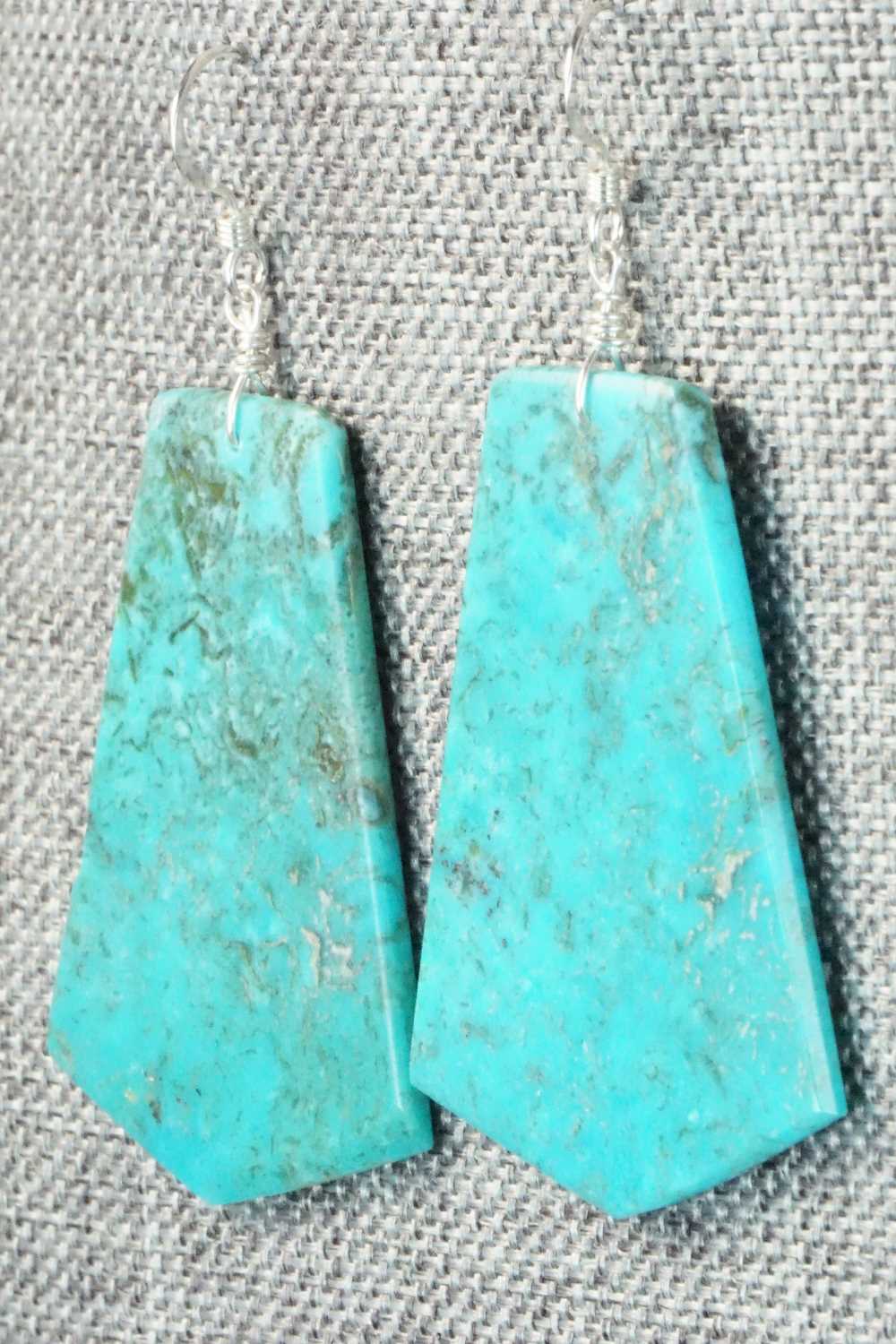 Turquoise & Sterling Silver Earrings - Lupe Lovato
