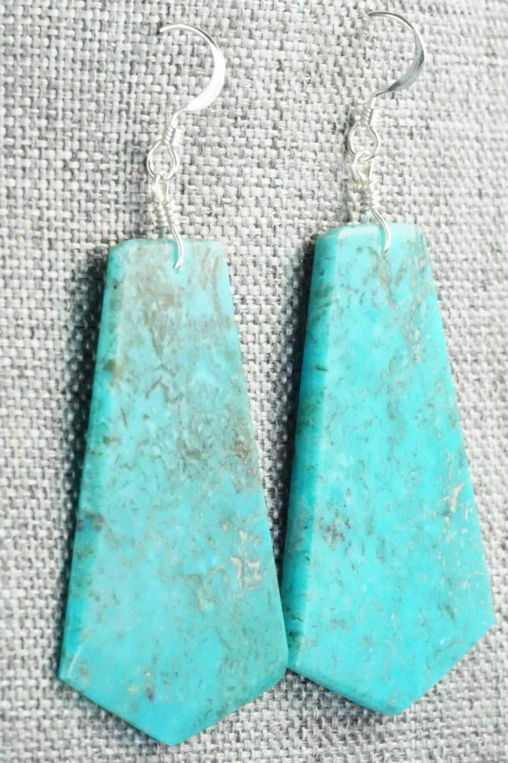 Turquoise & Sterling Silver Earrings - Lupe Lovato