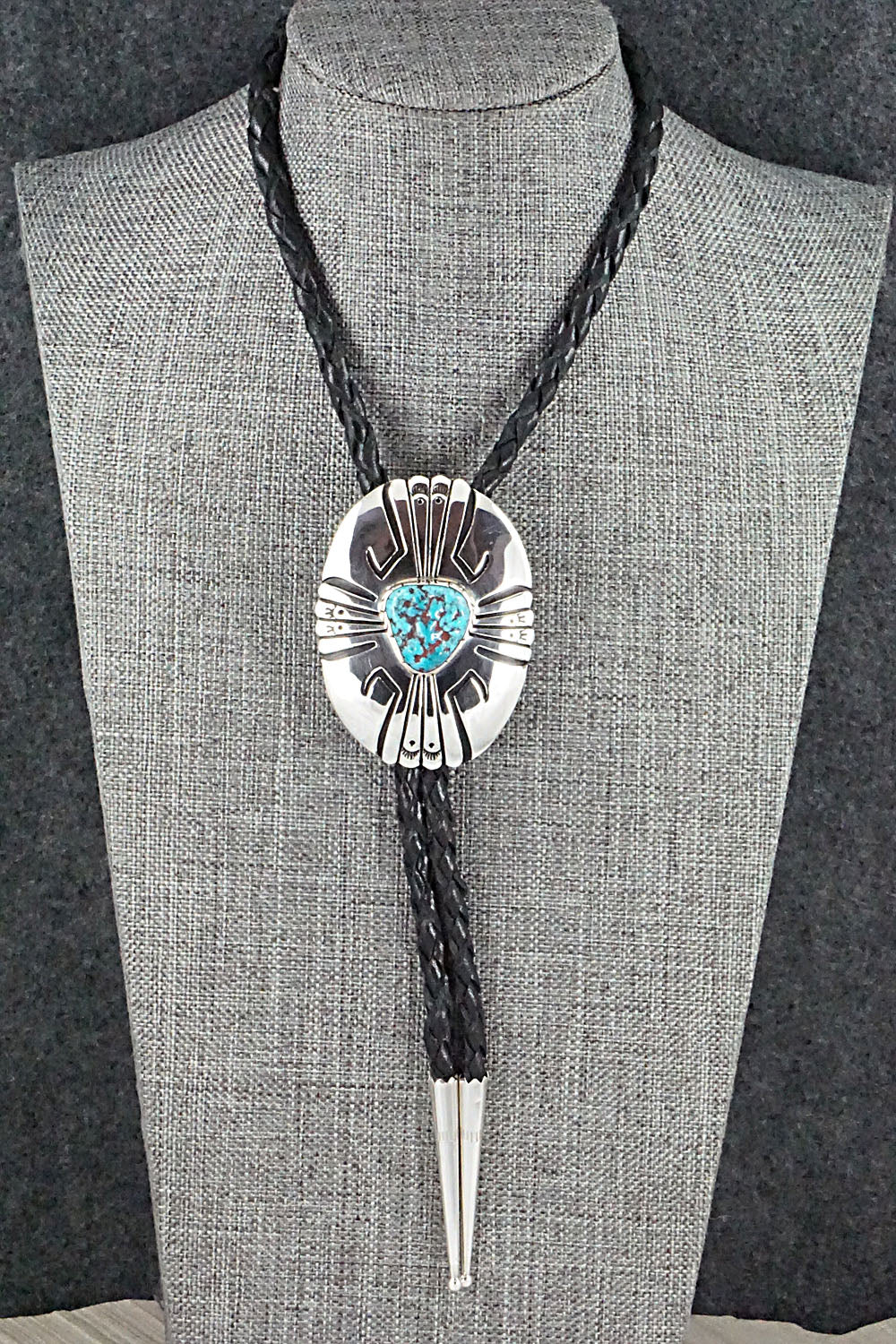 Turquoise & Sterling Silver Bolo Tie - Rosita Singer
