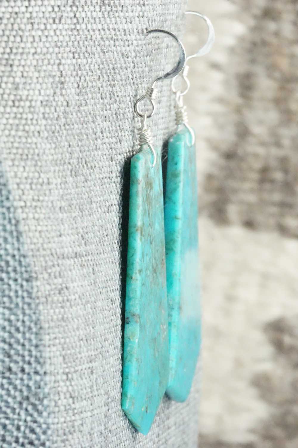 Turquoise & Sterling Silver Earrings - Lupe Lovato