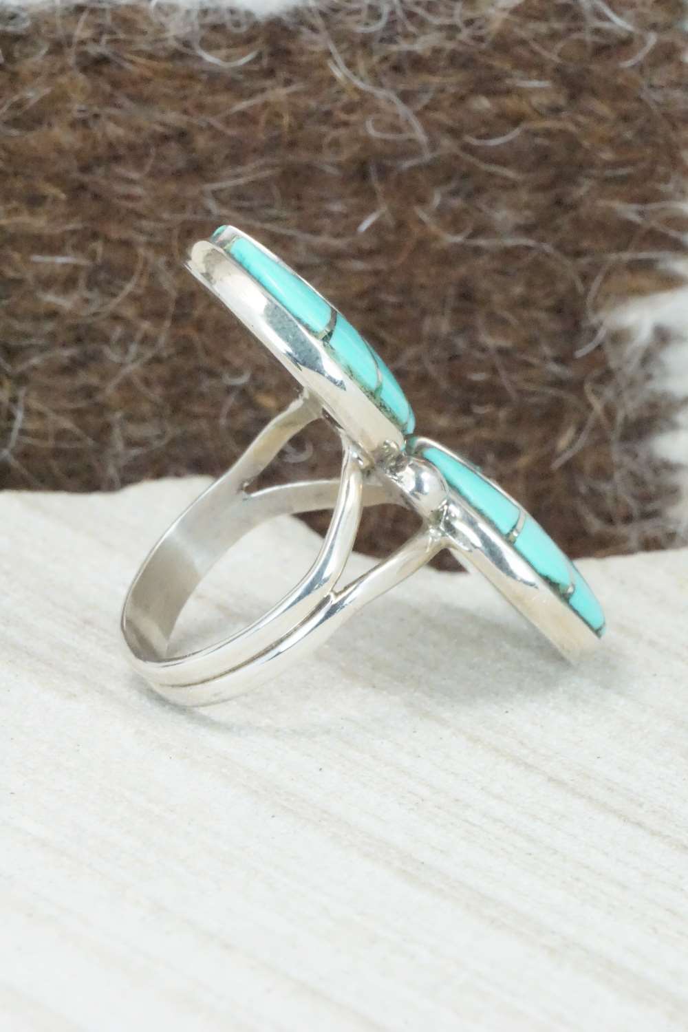 Turquoise & Sterling Silver Ring - Amy Wesley - Size 7