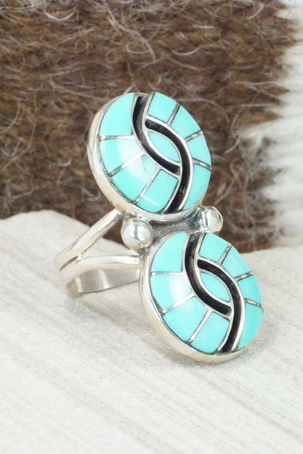 Turquoise & Sterling Silver Ring - Amy Wesley - Size 7