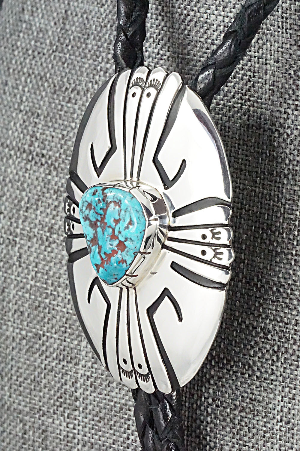 Turquoise & Sterling Silver Bolo Tie - Rosita Singer
