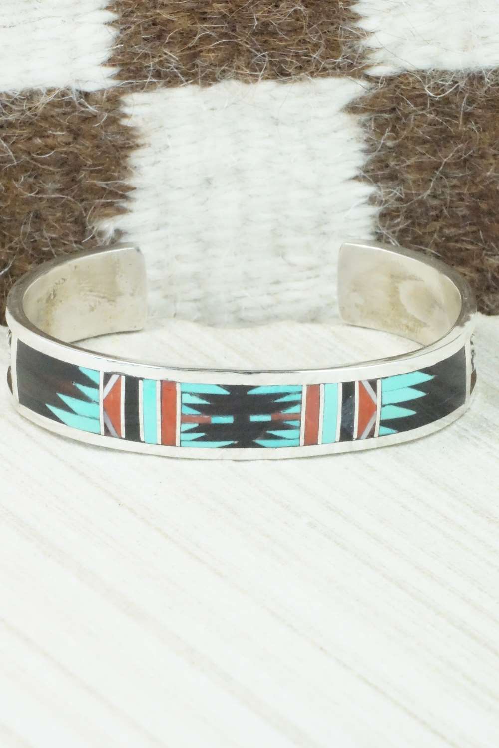 Multi Stone & Sterling Silver Inlay Bracelet - Charlotte Dishta