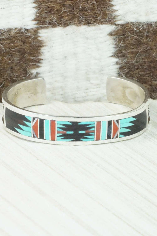 Multi Stone & Sterling Silver Inlay Bracelet - Charlotte Dishta