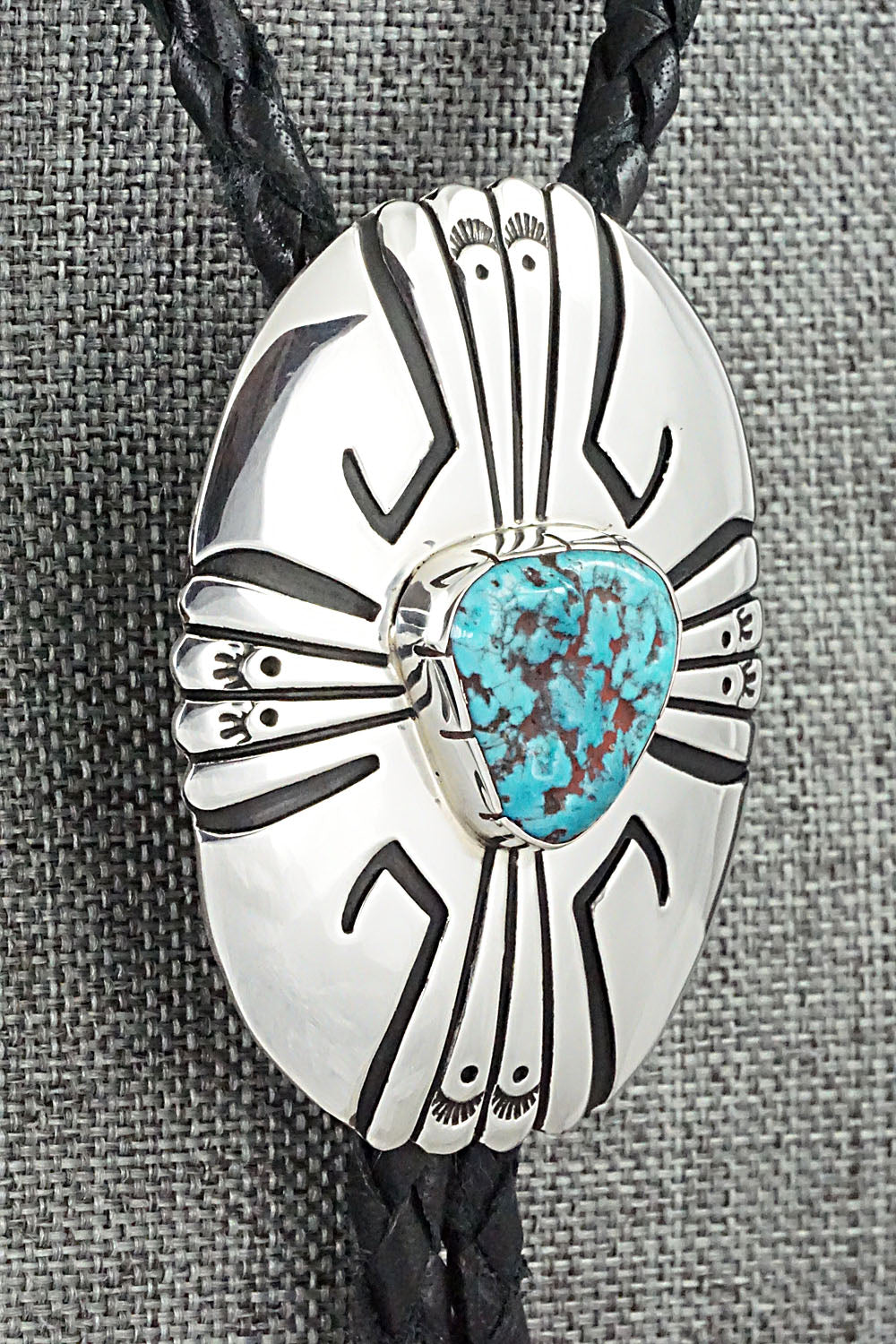 Turquoise & Sterling Silver Bolo Tie - Rosita Singer