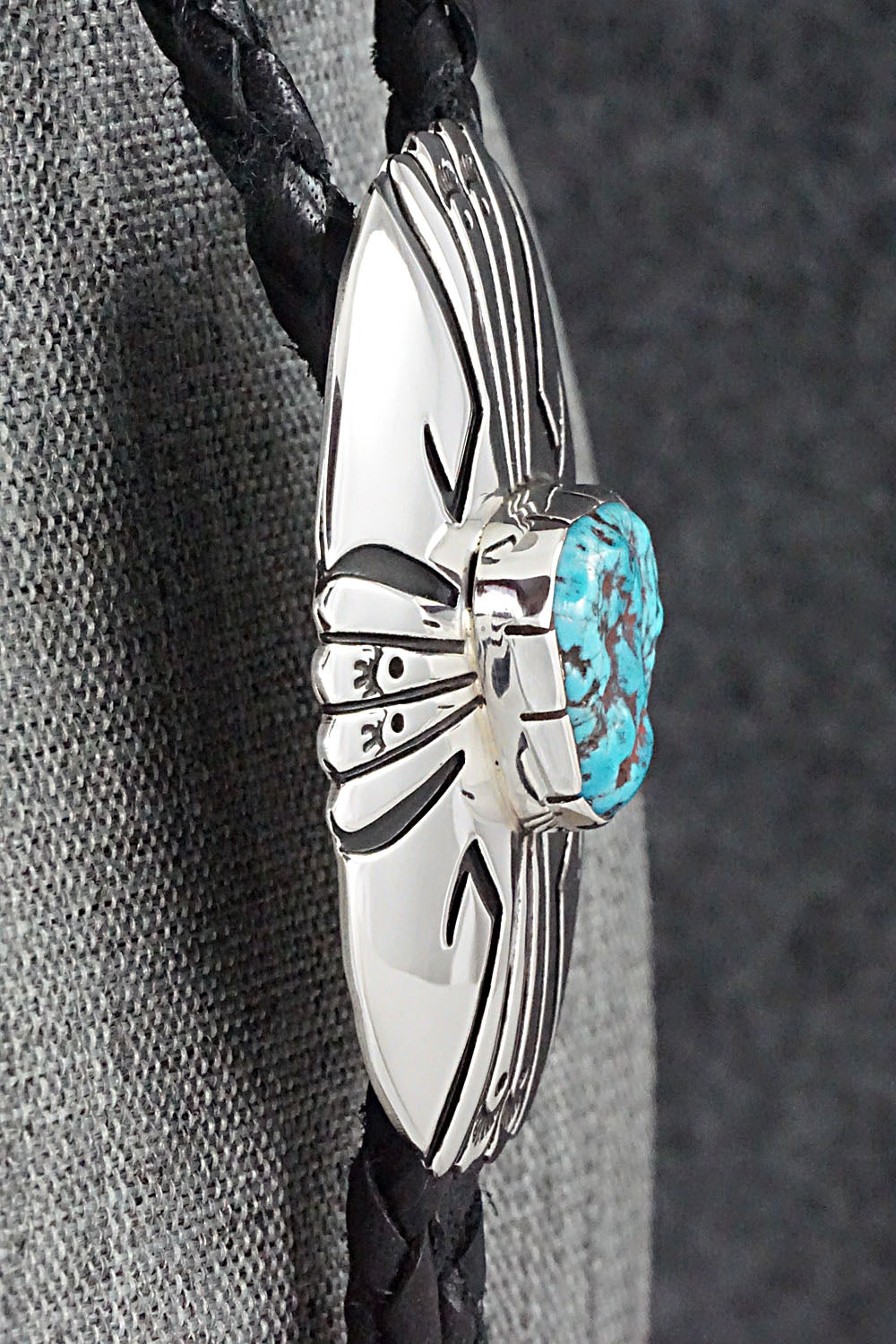 Turquoise & Sterling Silver Bolo Tie - Rosita Singer