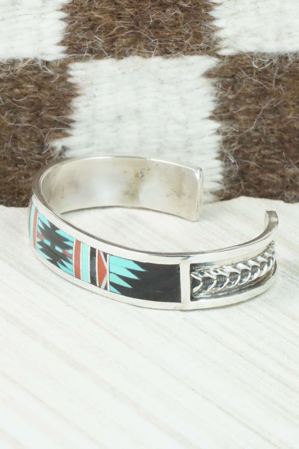 Multi Stone & Sterling Silver Inlay Bracelet - Charlotte Dishta