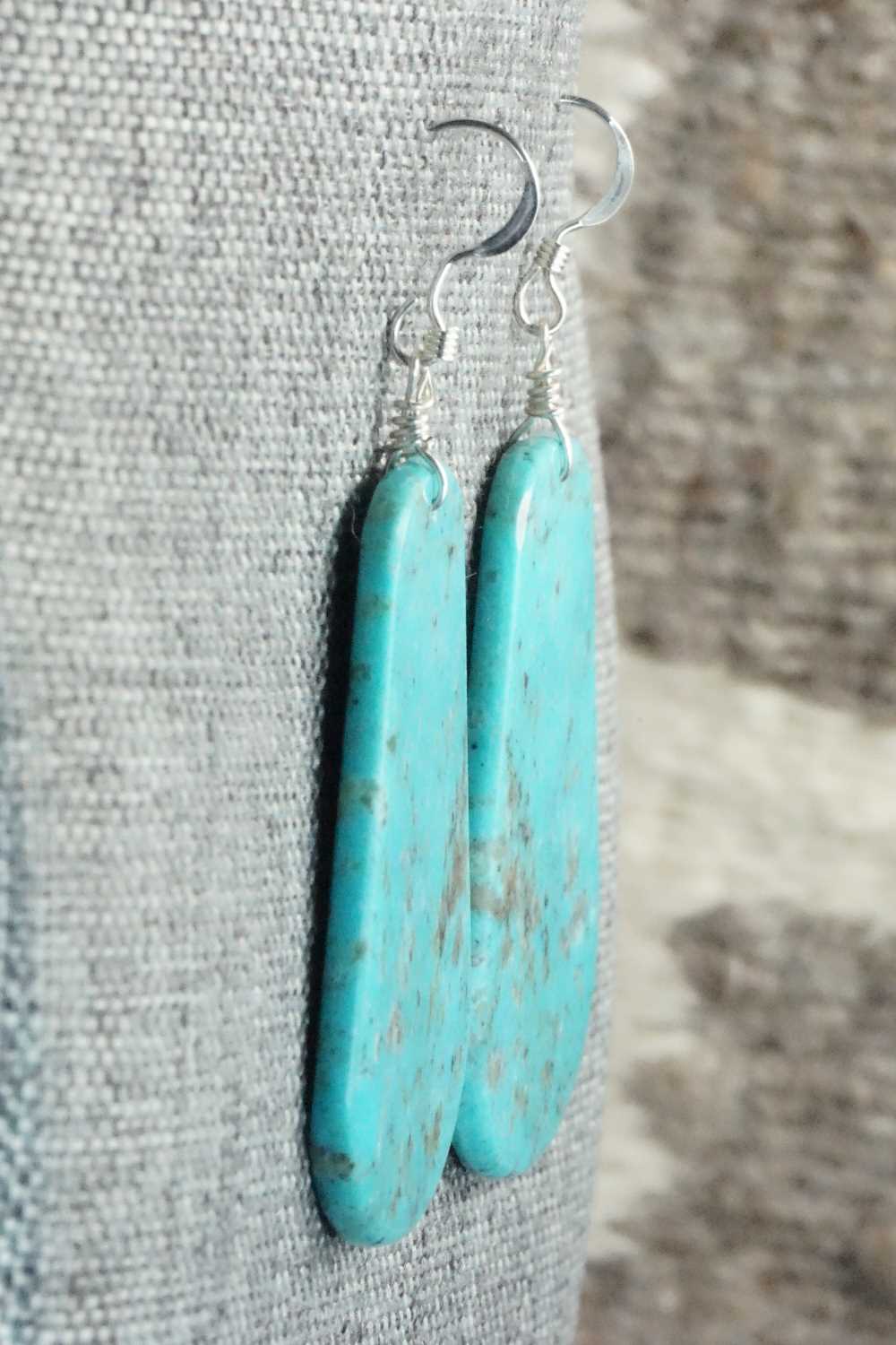 Turquoise & Sterling Silver Earrings - Lupe Lovato