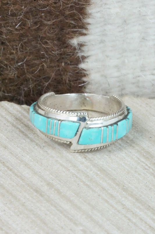 Turquoise & Sterling Silver Ring - Deirdre Luna Panteah - Size 13.75