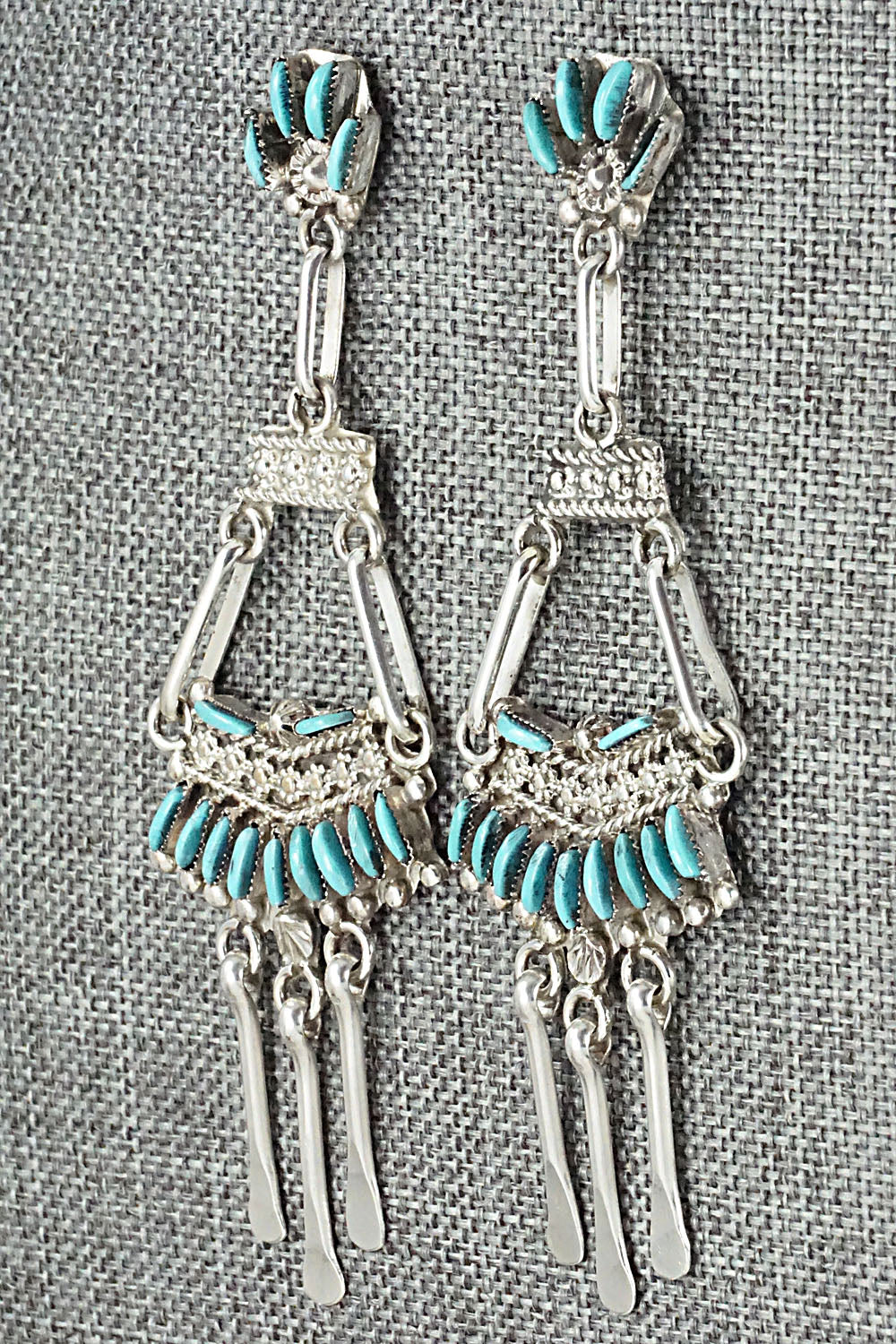 Turquoise & Sterling Silver Earrings - Eva Wyaco