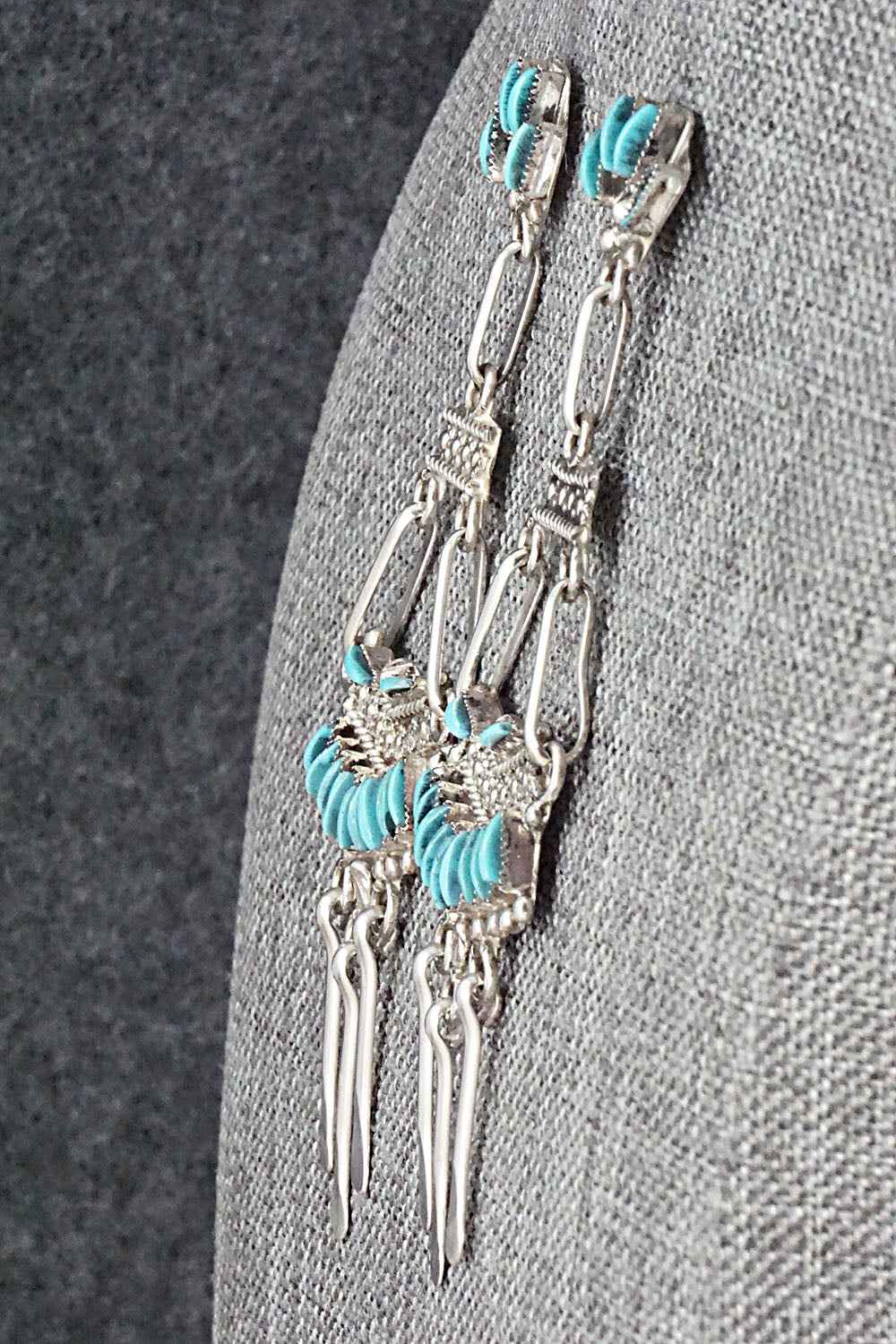 Turquoise & Sterling Silver Earrings - Eva Wyaco