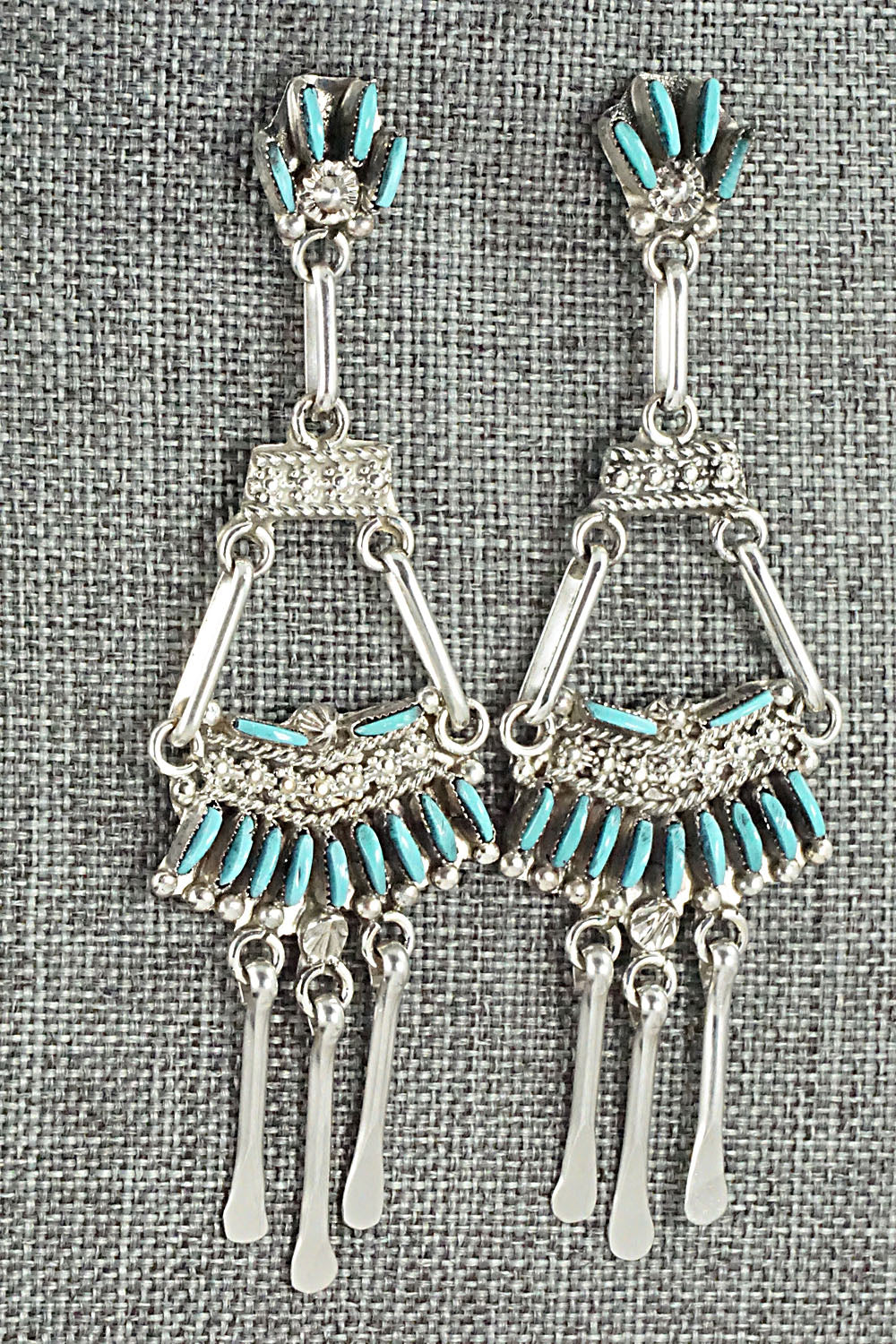Turquoise & Sterling Silver Earrings - Eva Wyaco