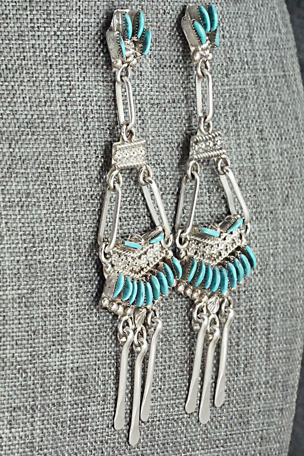 Turquoise & Sterling Silver Earrings - Eva Wyaco