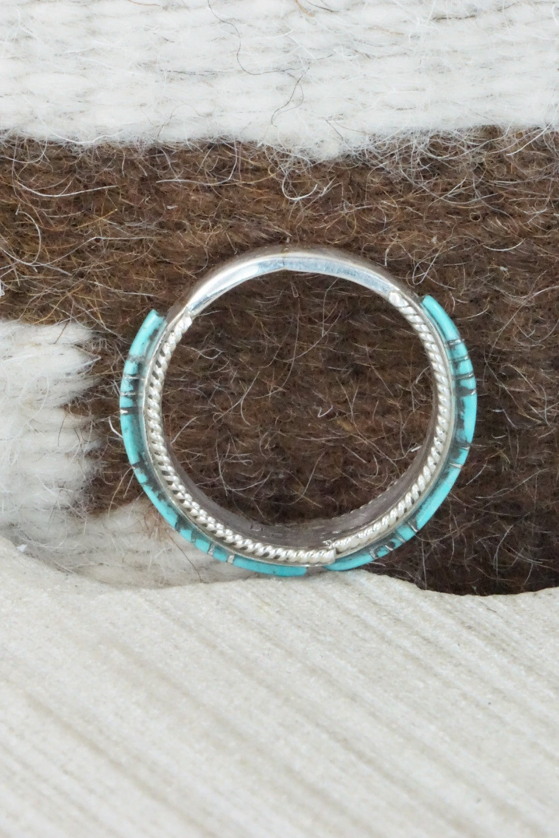 Turquoise & Sterling Silver Ring - Deirdre Luna Panteah - Size 13.75