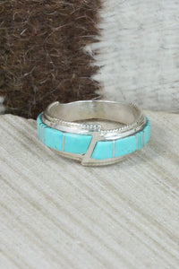 Turquoise & Sterling Silver Ring - Deirdre Luna Panteah - Size 14.75