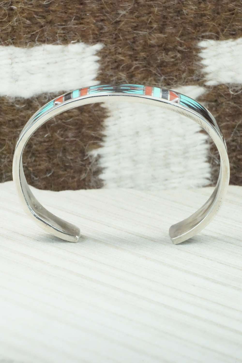 Multi Stone & Sterling Silver Inlay Bracelet - Charlotte Dishta