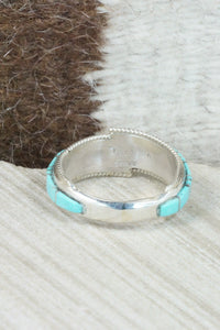 Turquoise & Sterling Silver Ring - Deirdre Luna Panteah - Size 14.75
