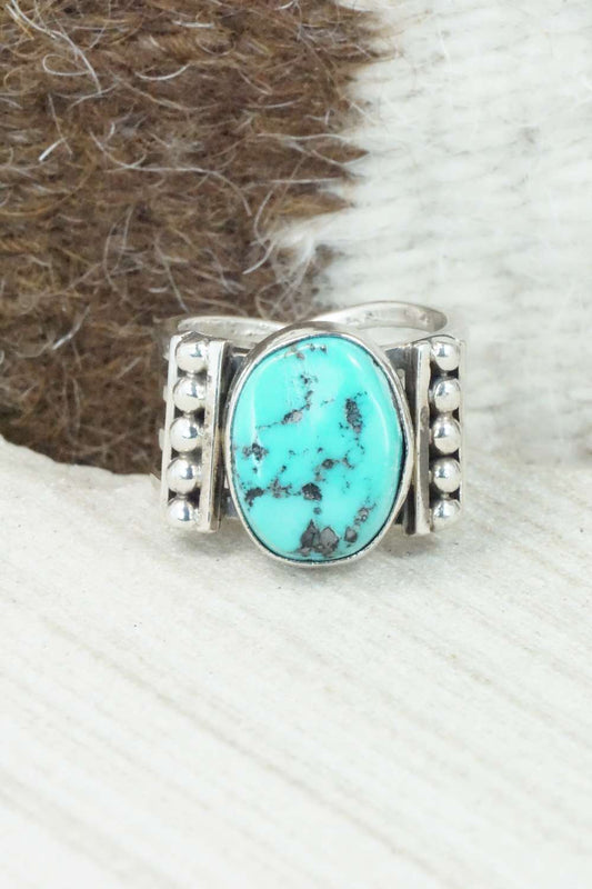 Turquoise & Sterling Silver Ring - Size 6.75