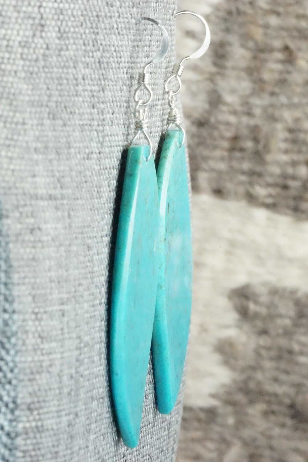 Turquoise & Sterling Silver Earrings - Lupe Lovato
