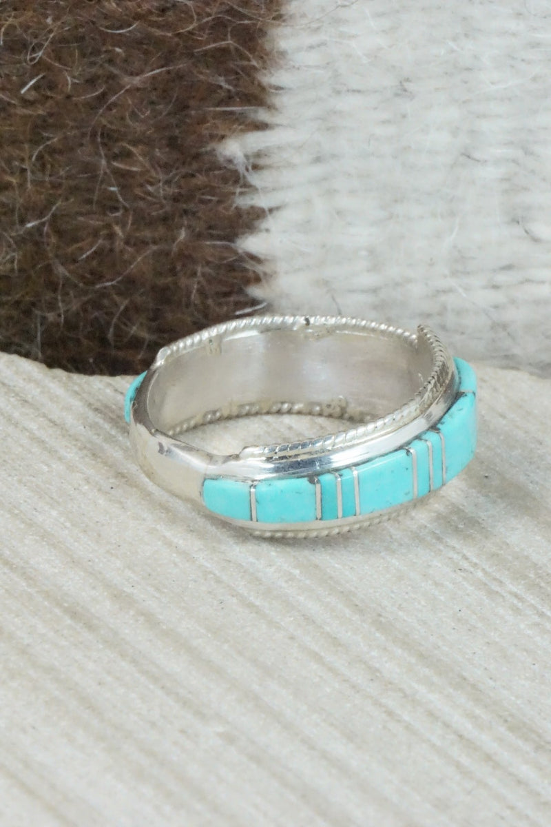 Turquoise & Sterling Silver Ring - Deirdre Luna Panteah - Size 14.75