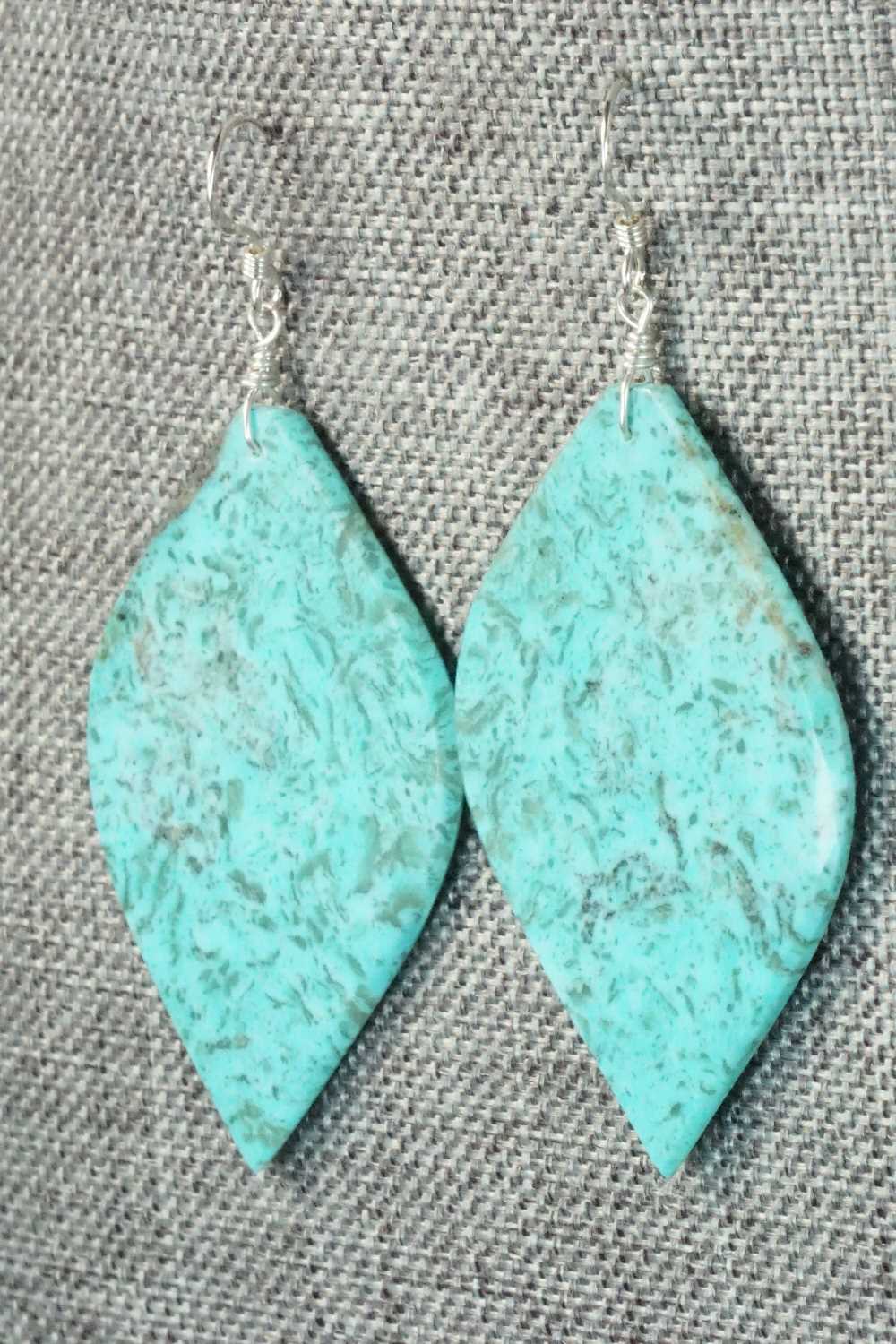 Turquoise & Sterling Silver Earrings - Lupe Lovato