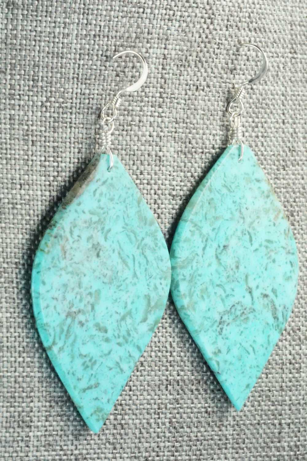 Turquoise & Sterling Silver Earrings - Lupe Lovato
