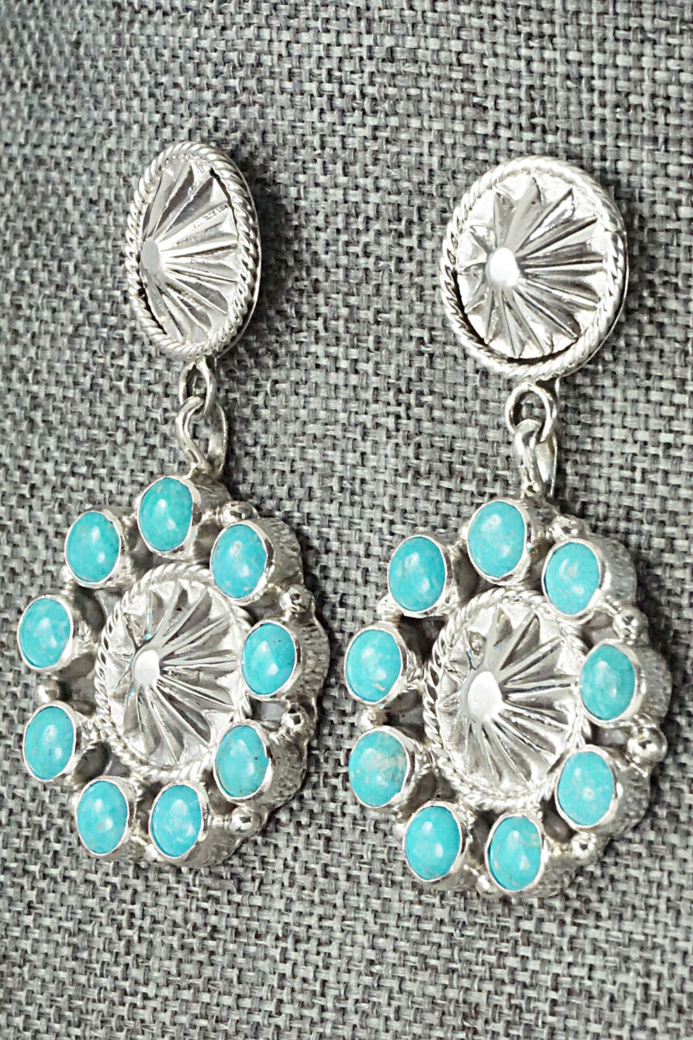 Turquoise & Sterling Silver Earrings - Bobby Platero